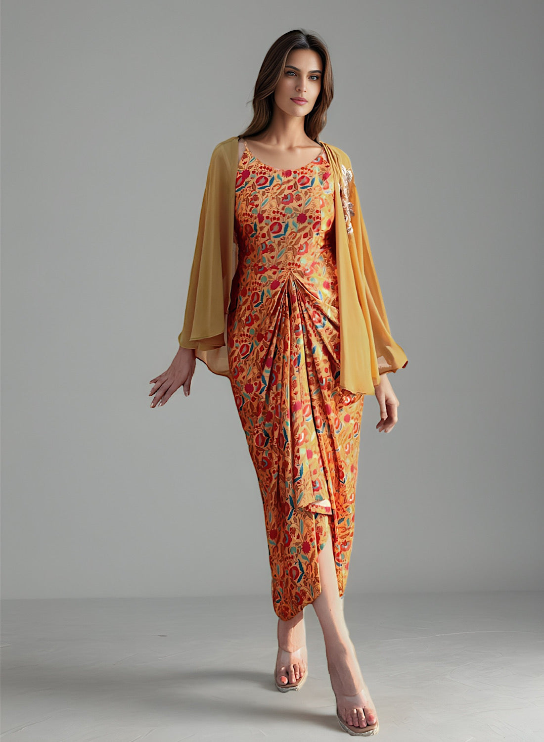 Zuri cape set in yellow