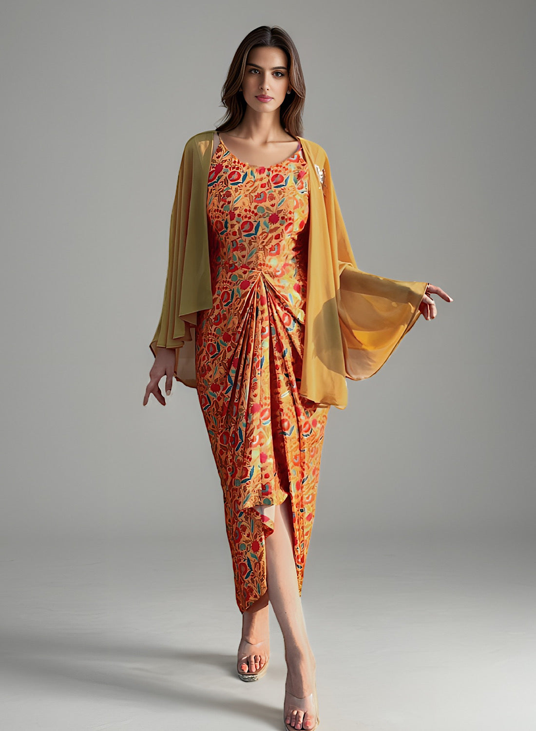 Zuri cape set in yellow