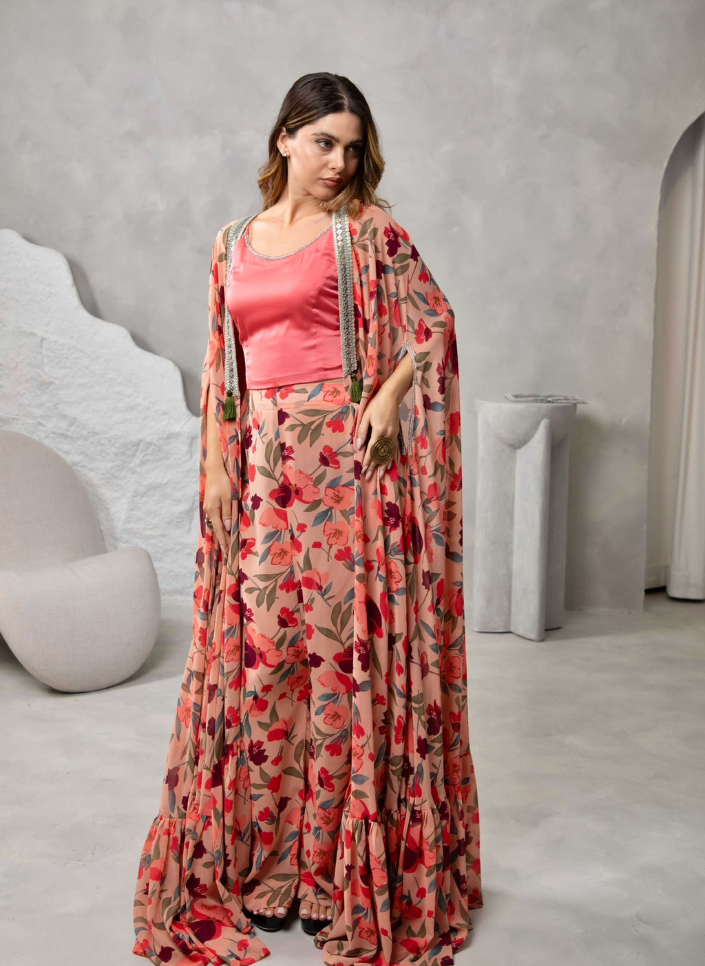 Peach cape set