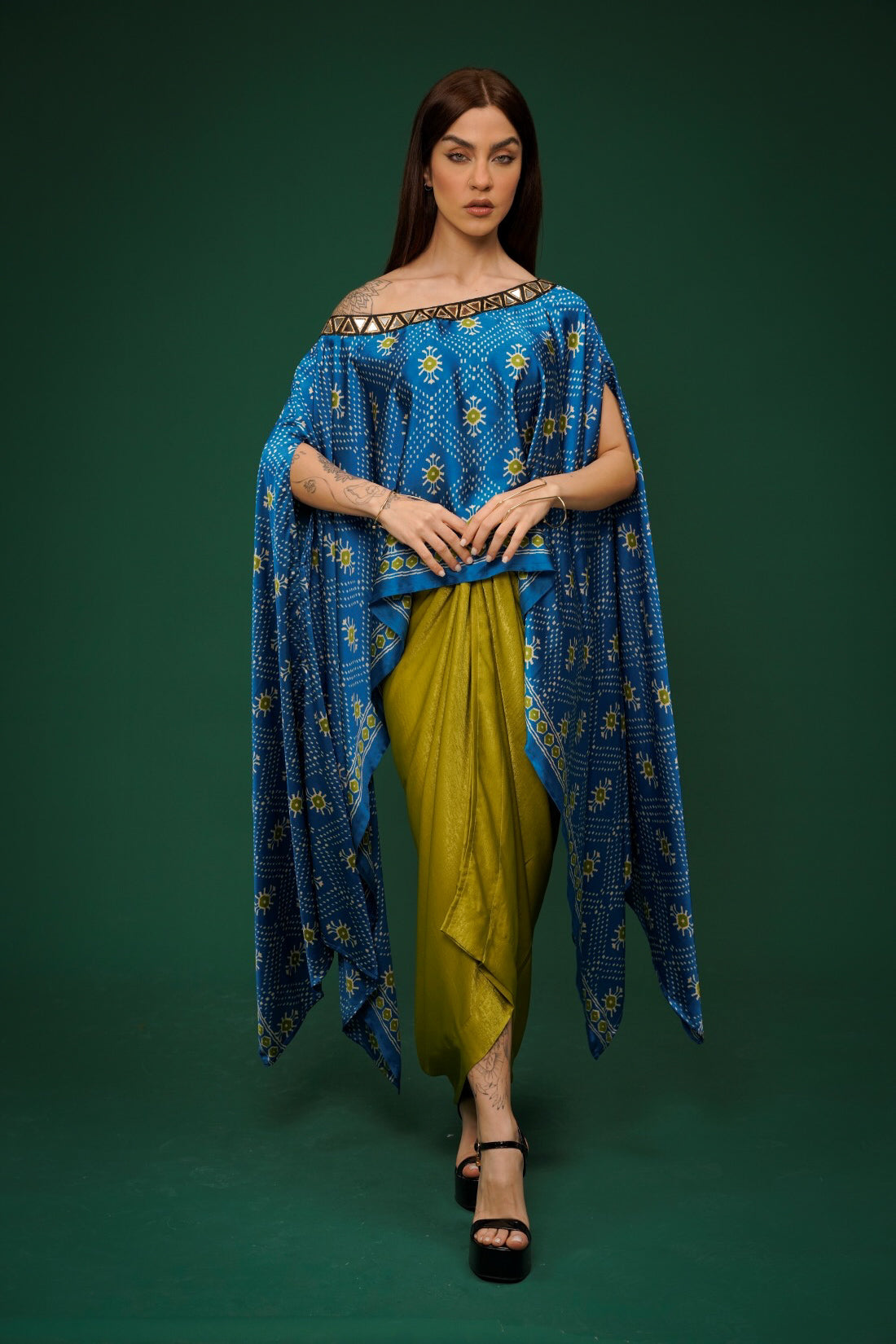 Naqsh drape set (Blu)