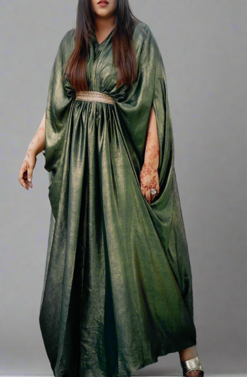 Green shimmer kaftan