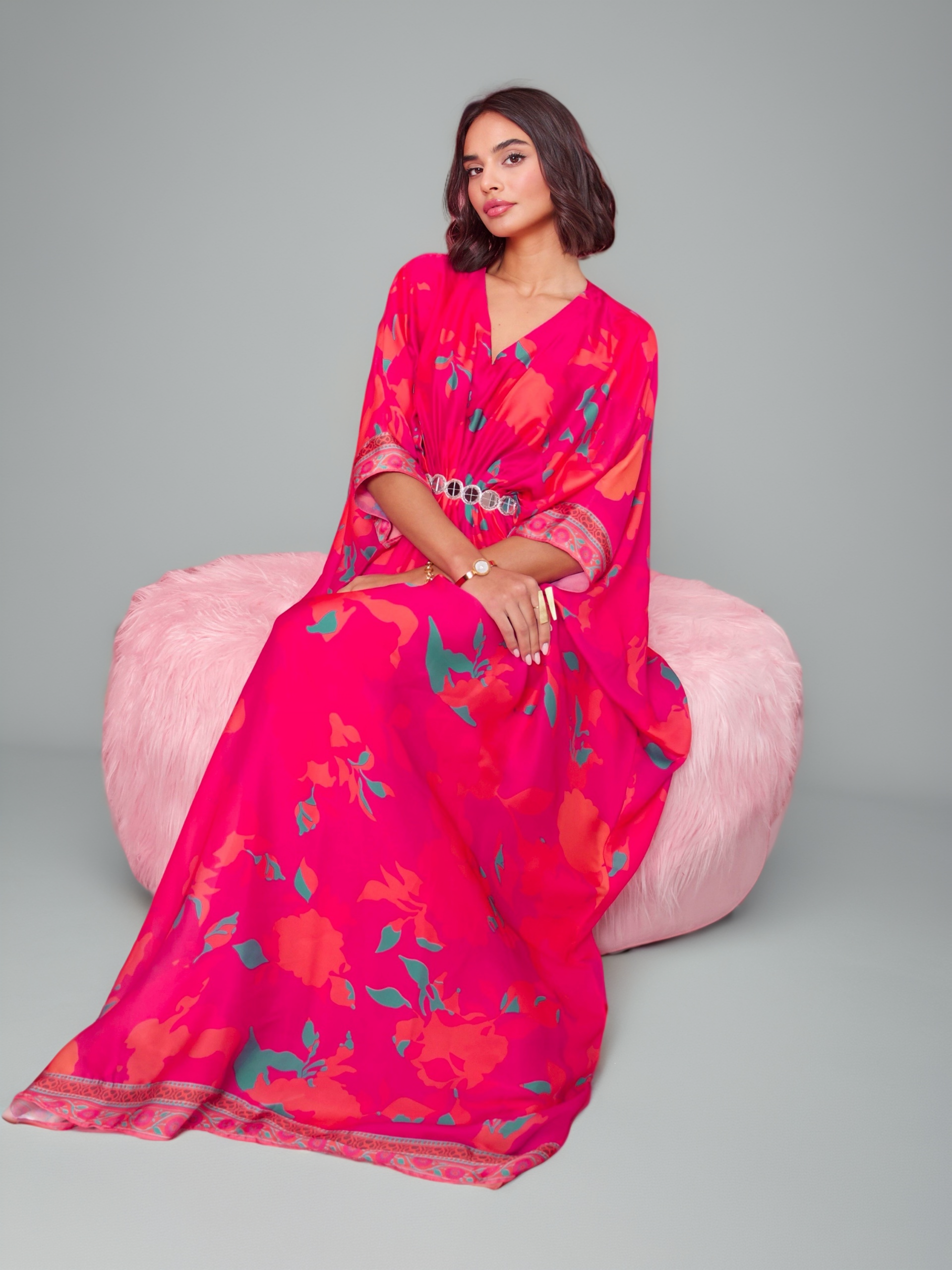 Fuschia pink kaftan