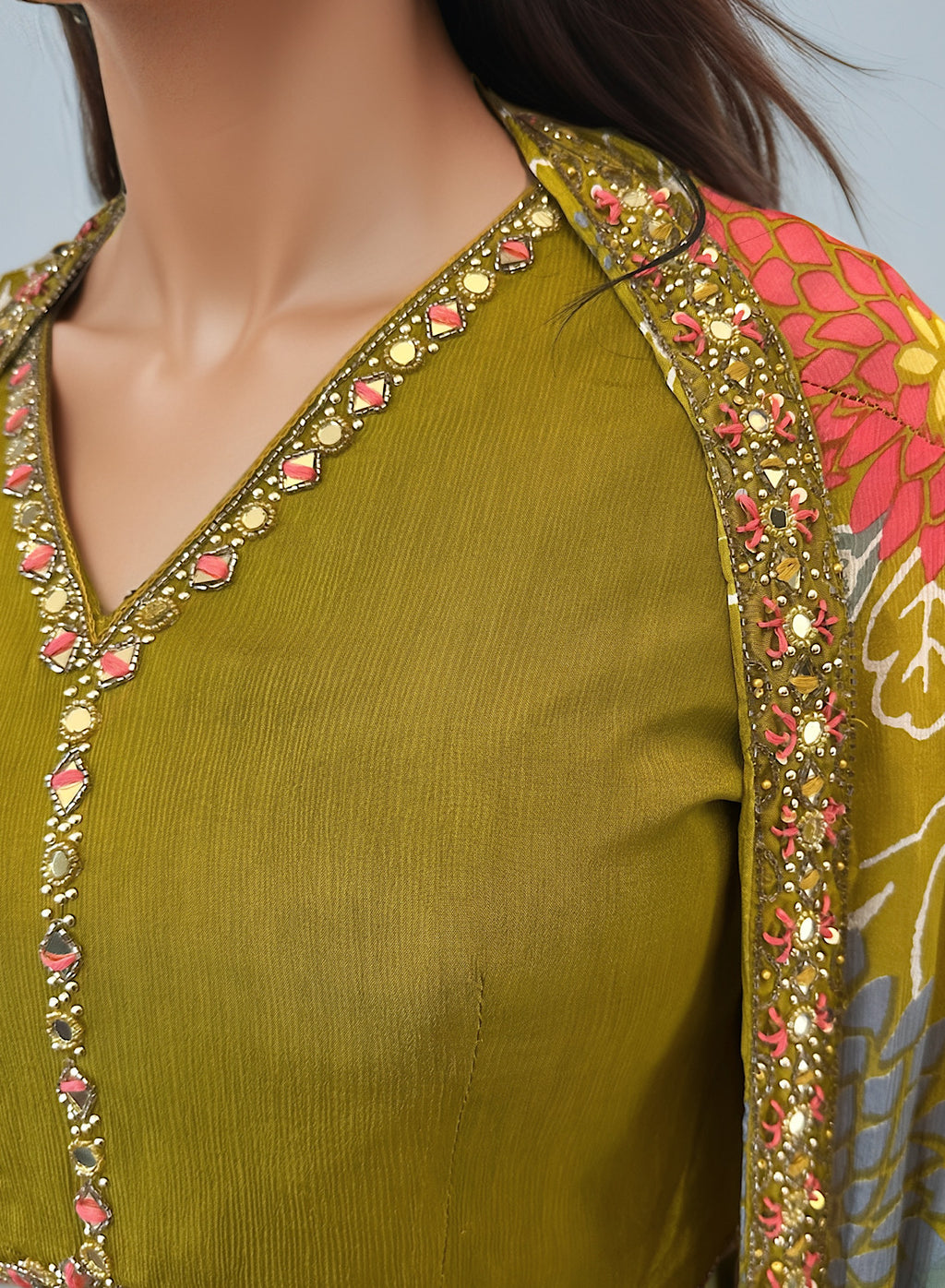 Mustard Floral cape it