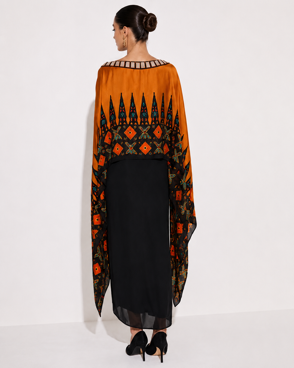 Ankara gold drape skirt set