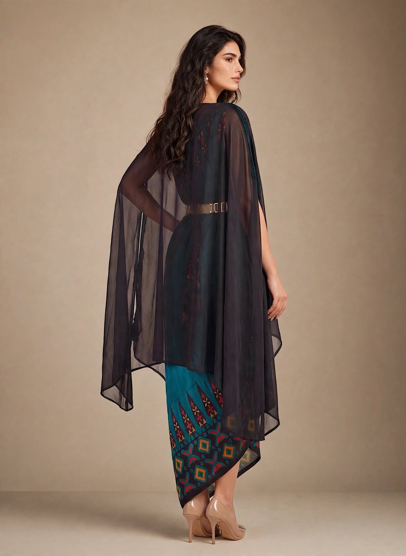 ankara blu cape set