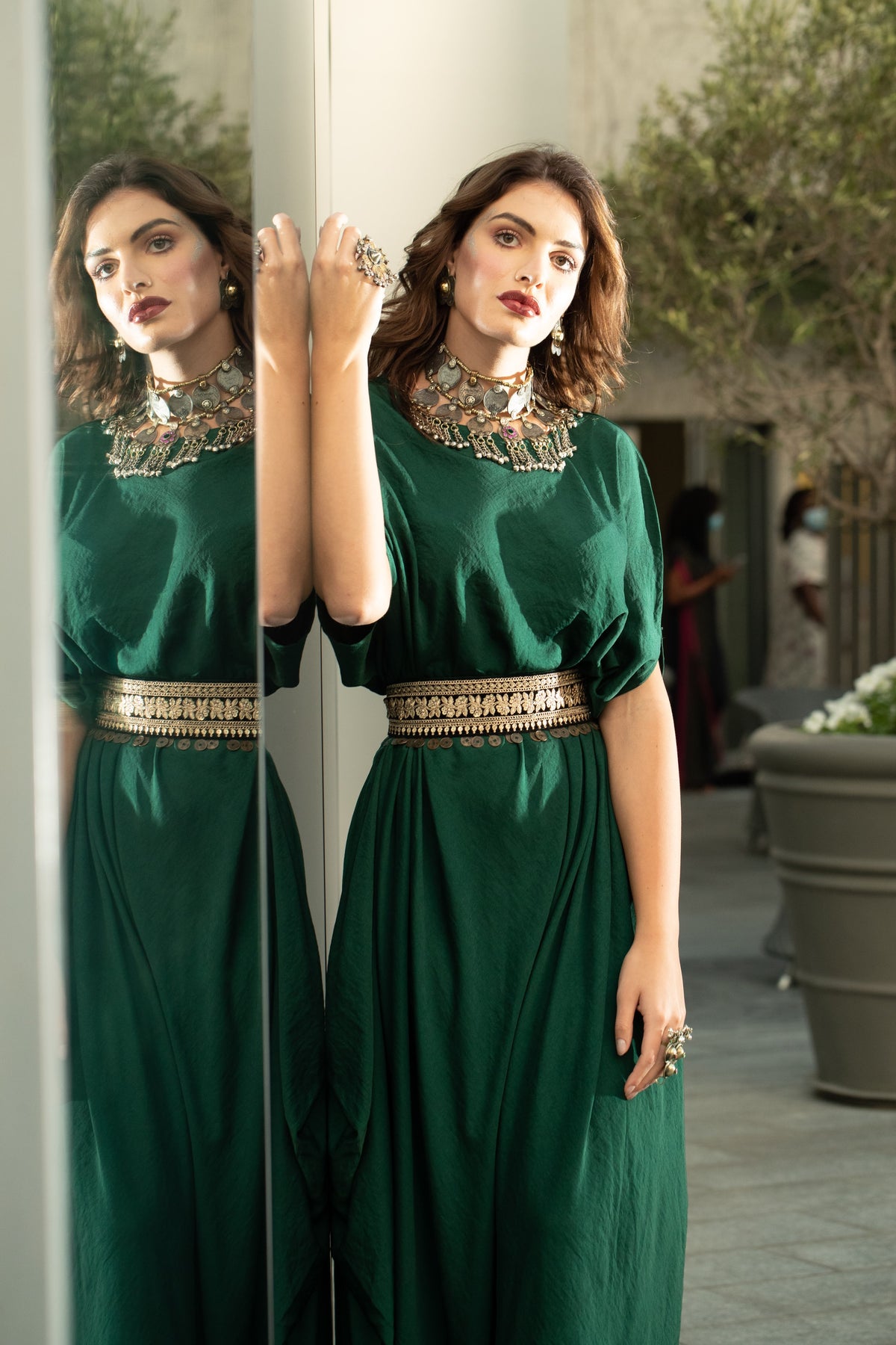 EMERALD DRAPE GOWN