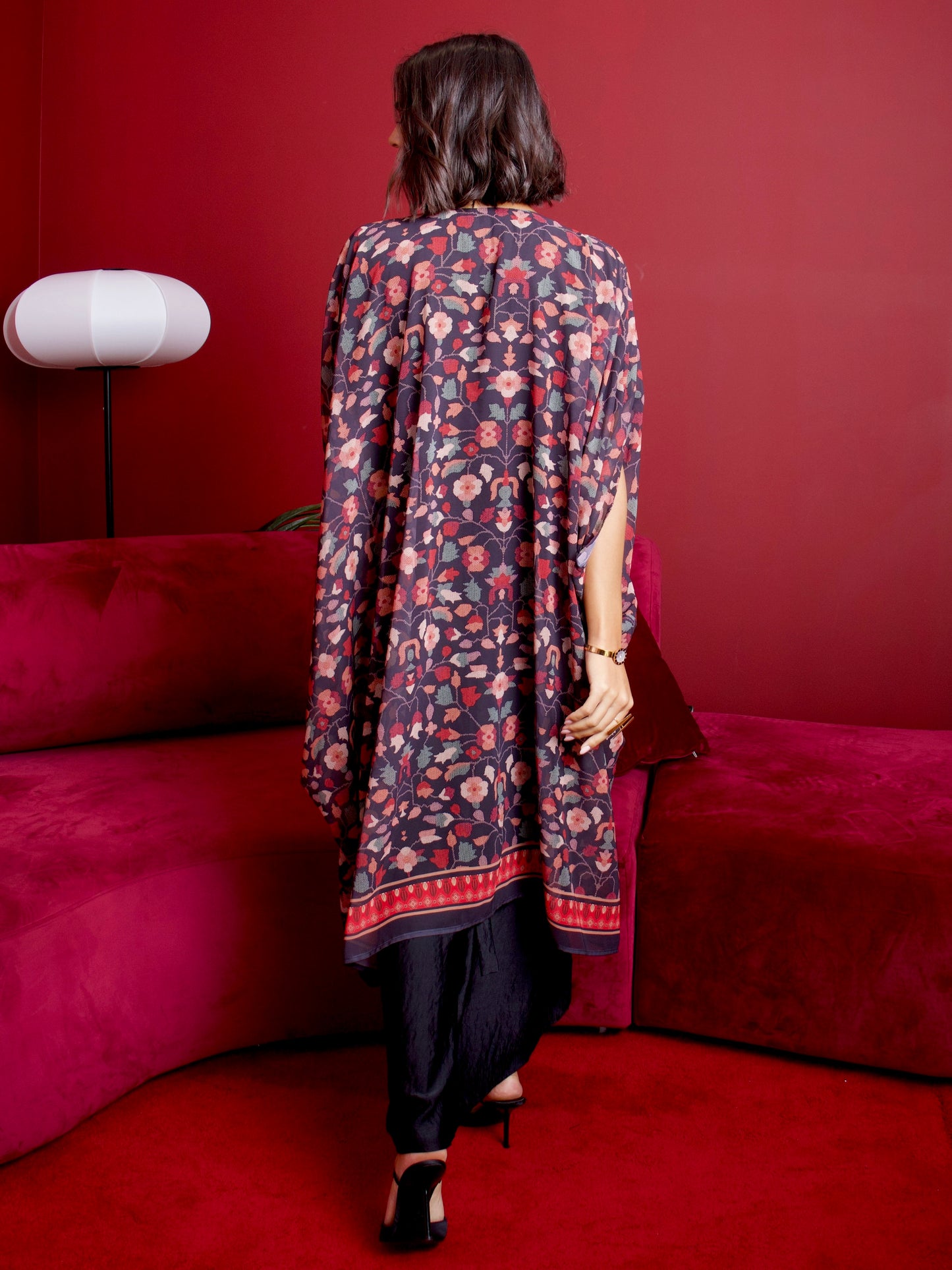 Print layered kaftan