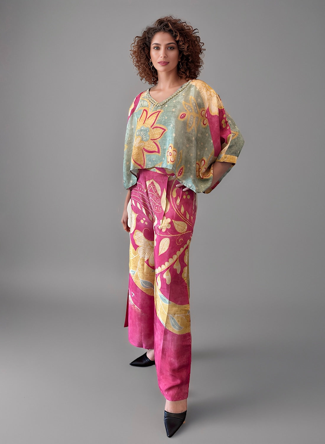 Printed top pant set