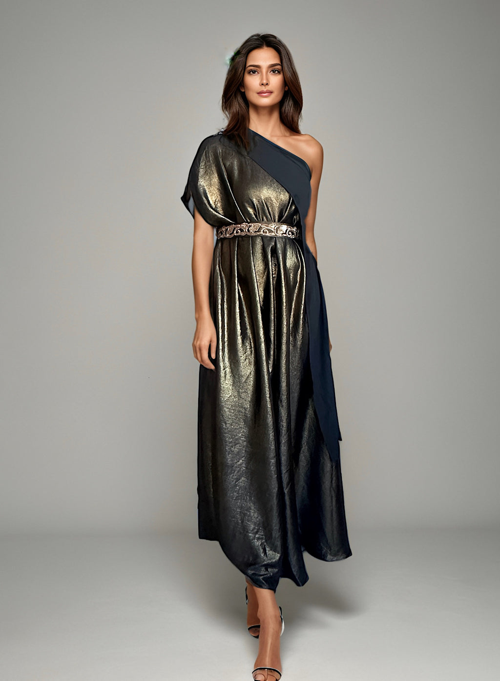 Black shimmer drape