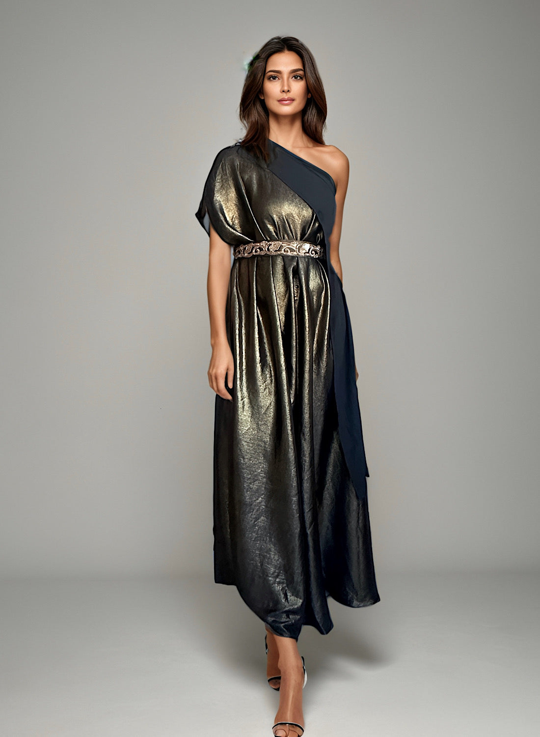 Black shimmer drape