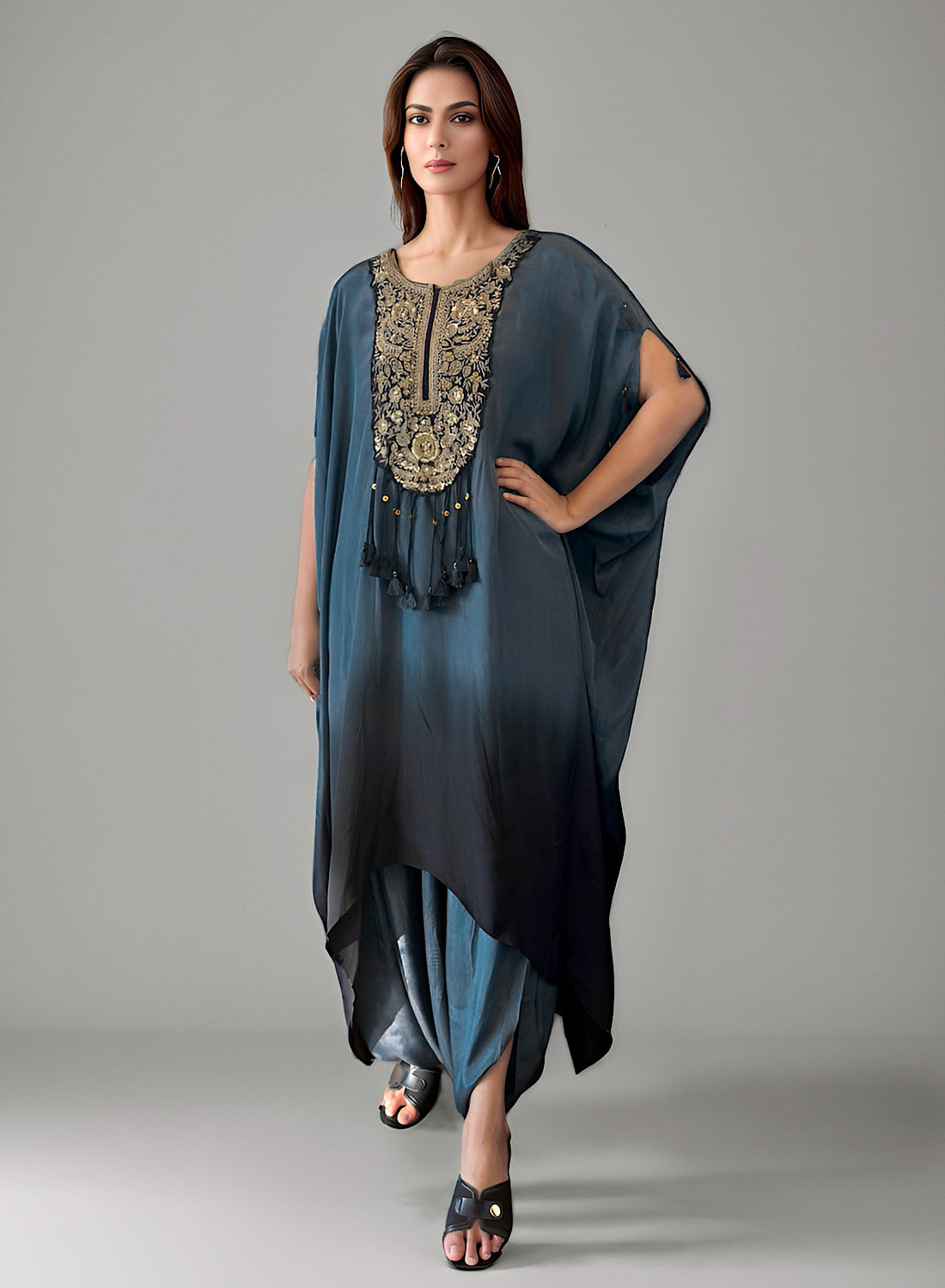 (Grey) Kaftan dress set