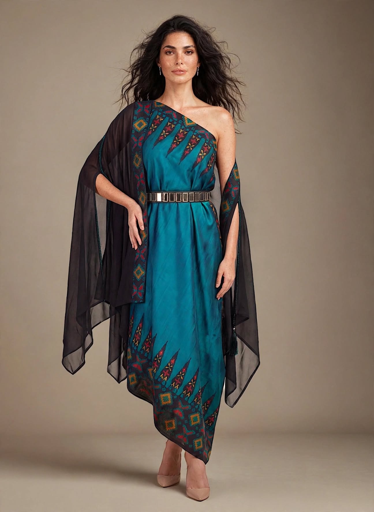 ankara blu cape set