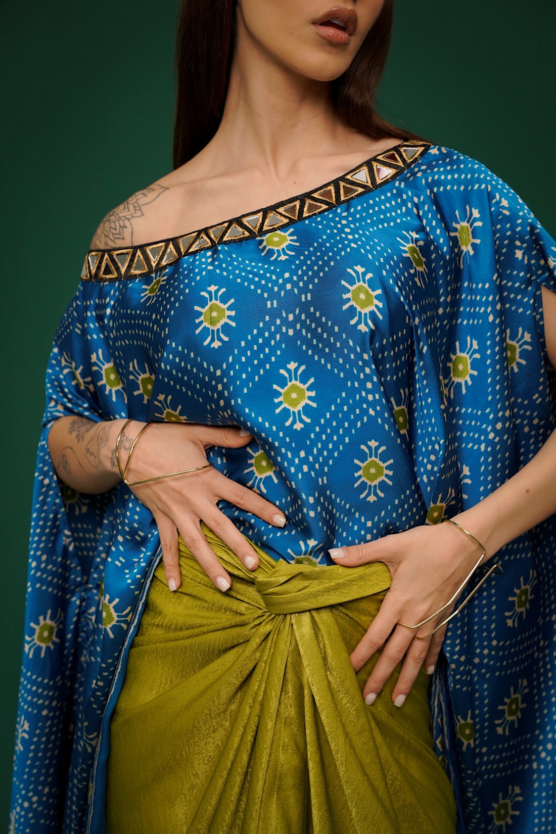 Naqsh drape set (Blu)