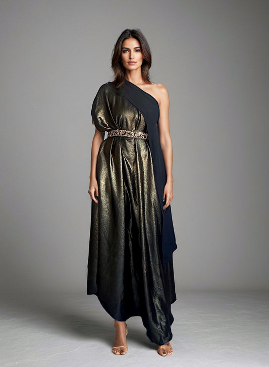 Black shimmer drape