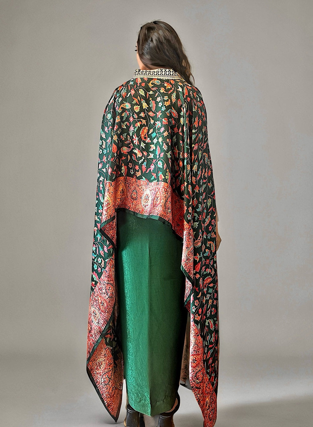 Green Drape Skirt set