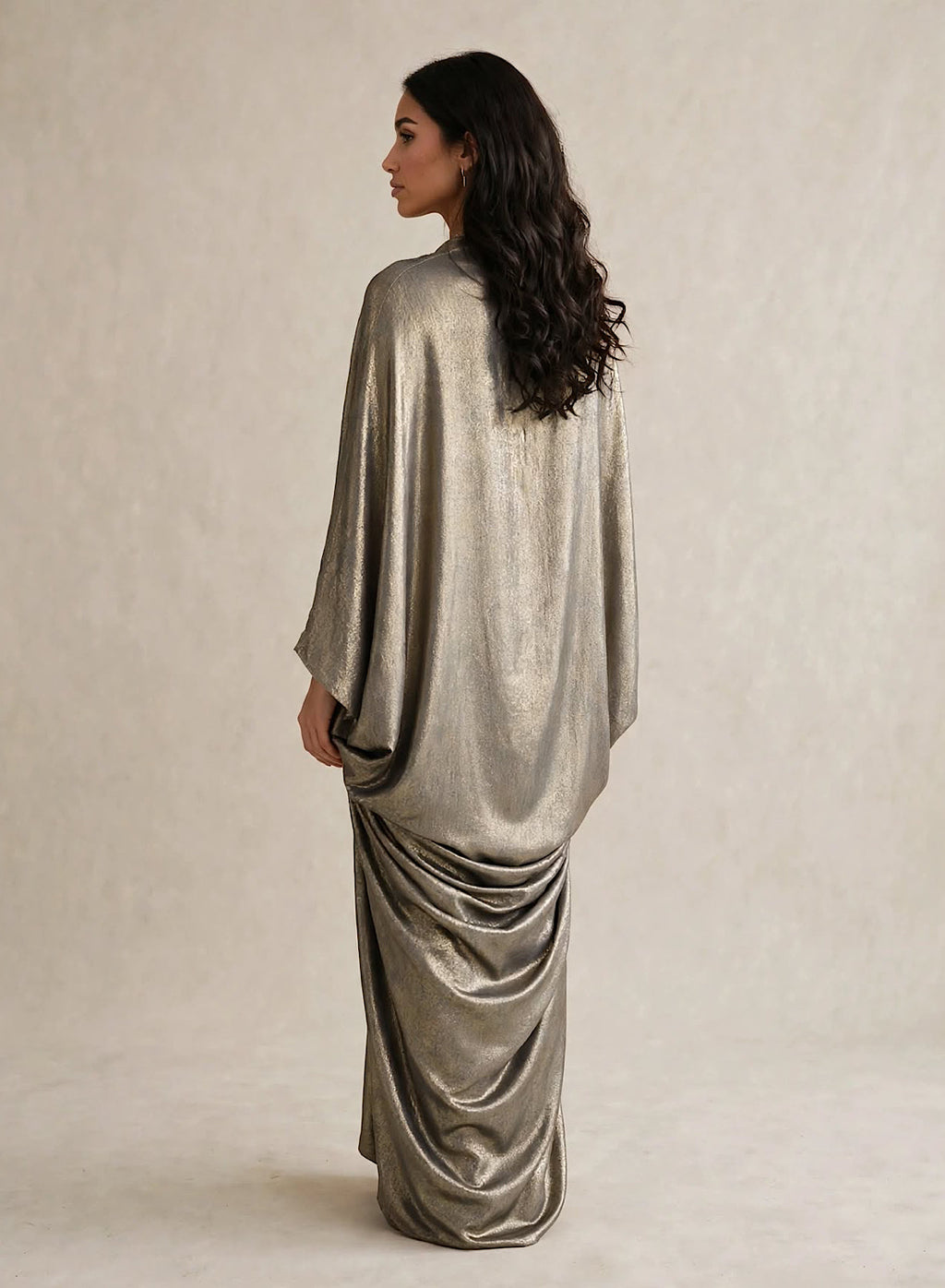 Shimmer drape kaftan
