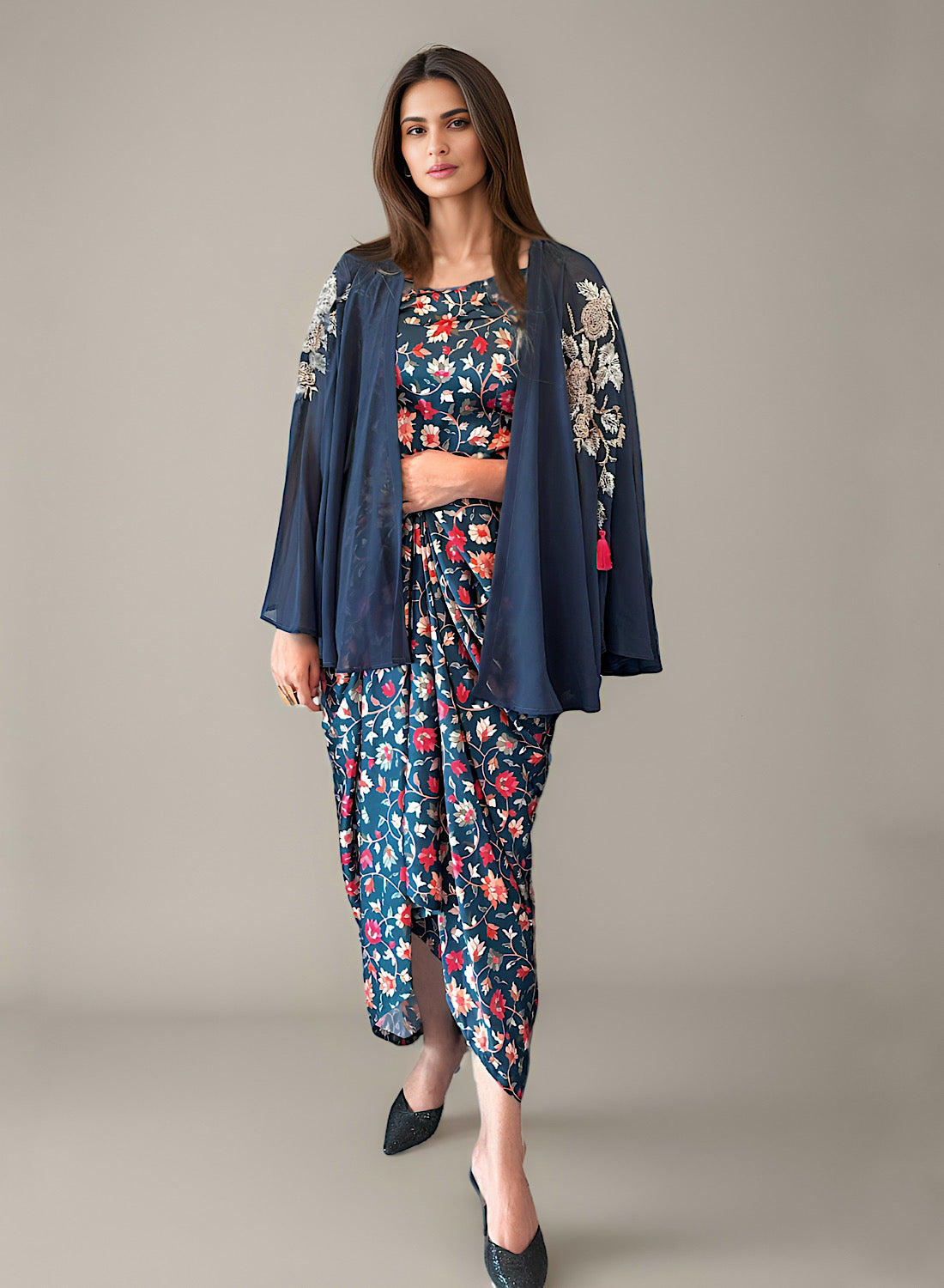 Zuri cape set in blue