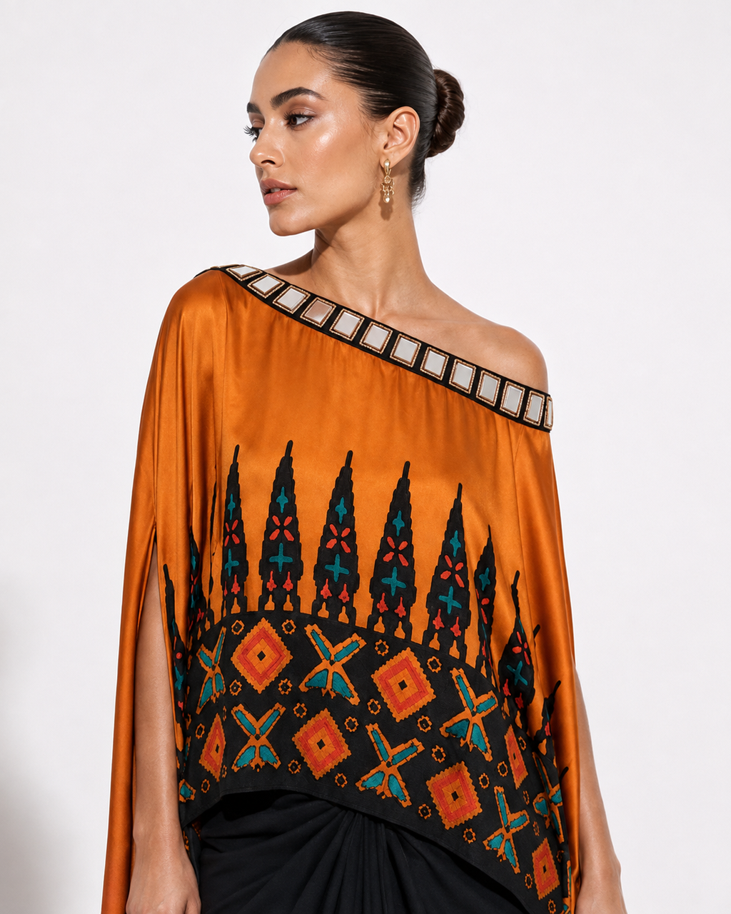 Ankara gold drape skirt set