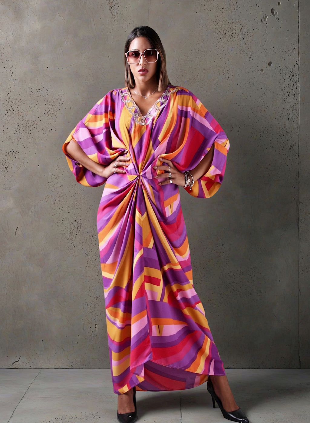 Huescape kaftan dress
