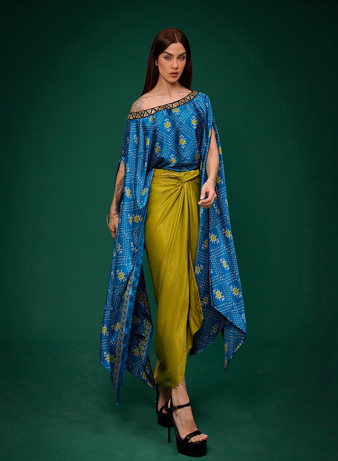 Naqsh drape set (Blu)
