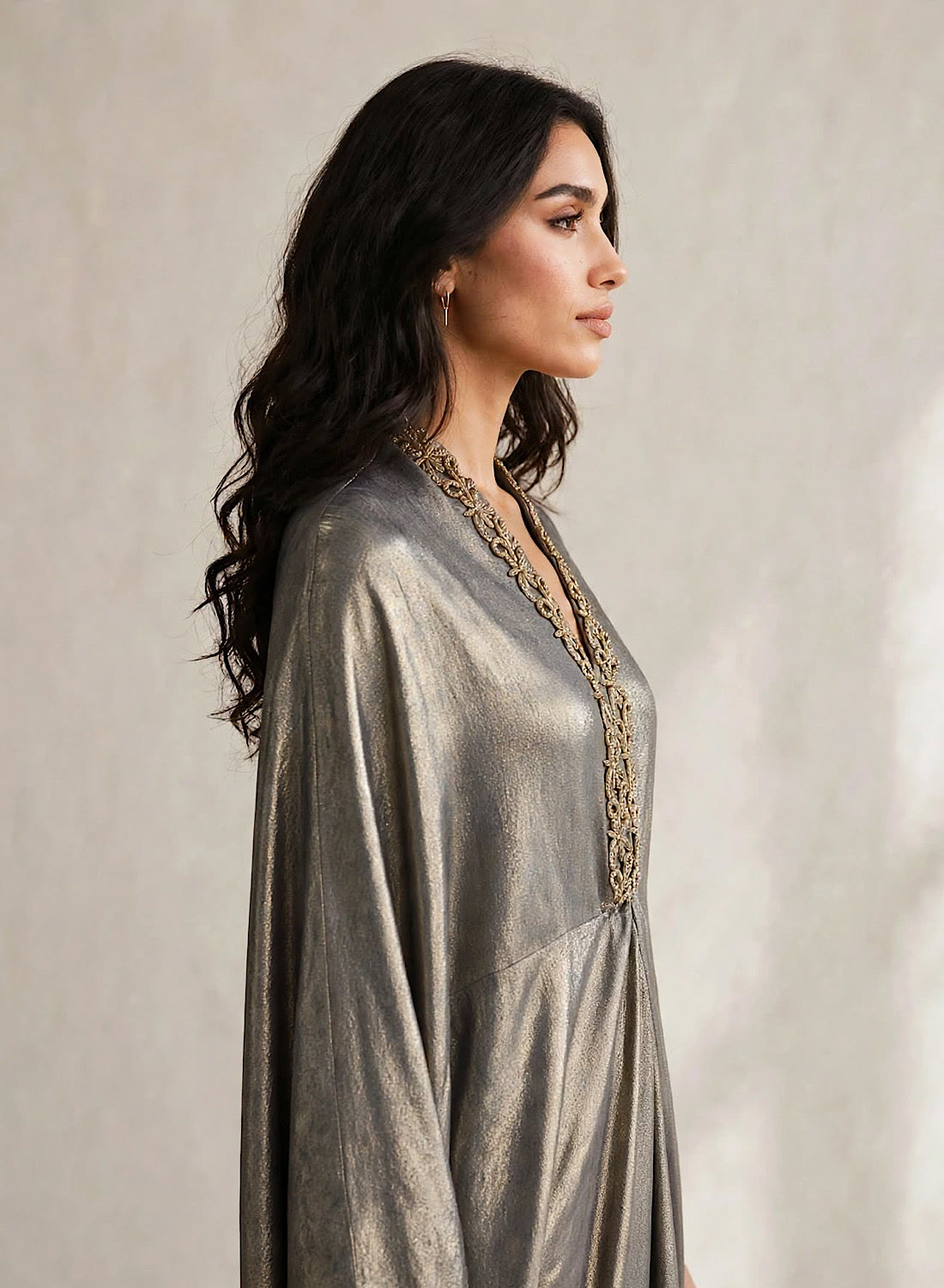 Shimmer drape kaftan