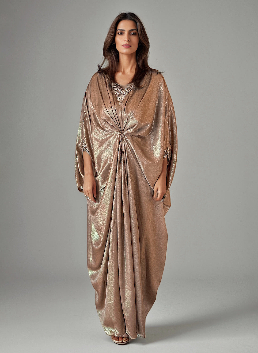 Shimmer gold pleat