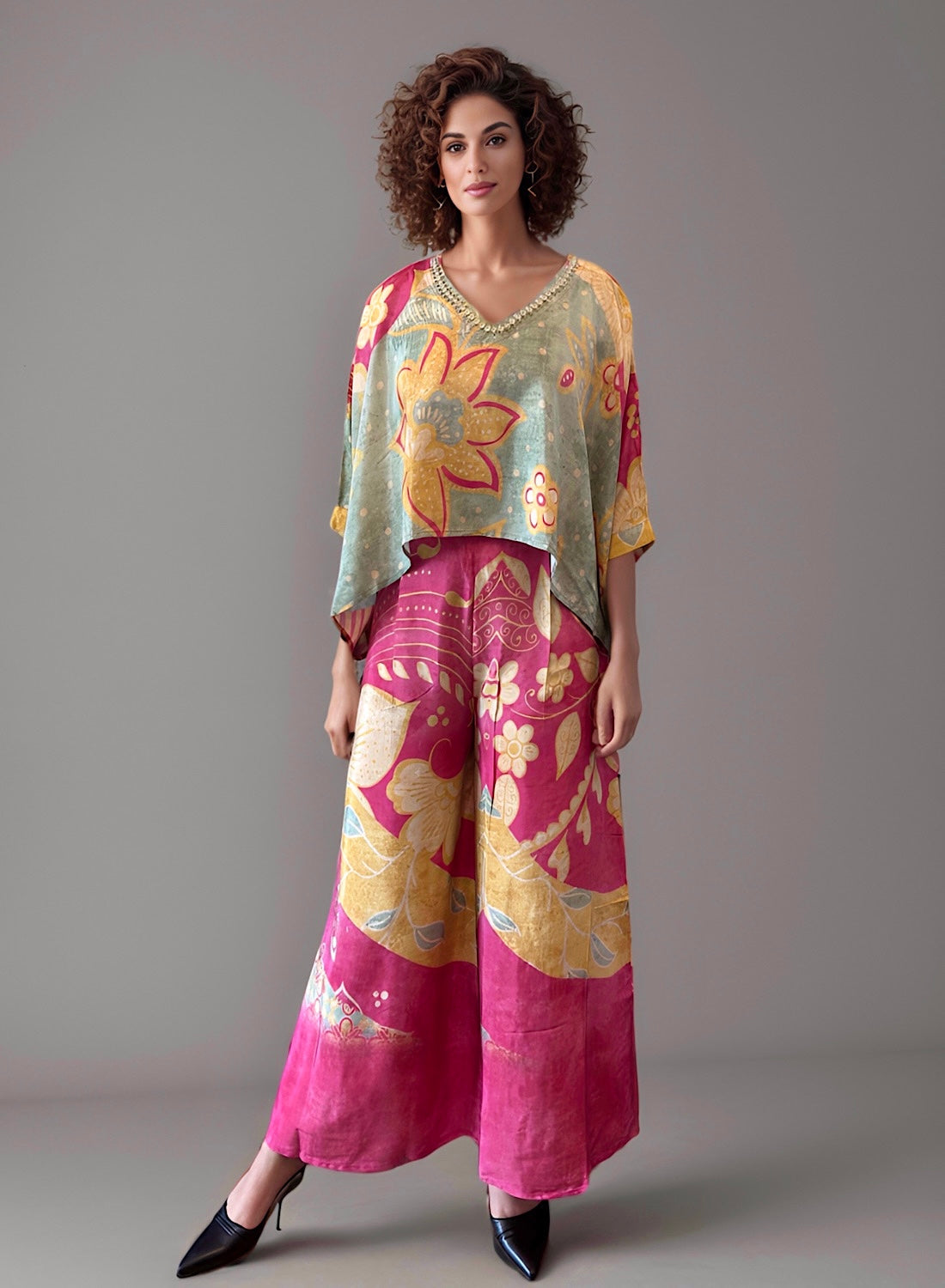 Printed top pant set