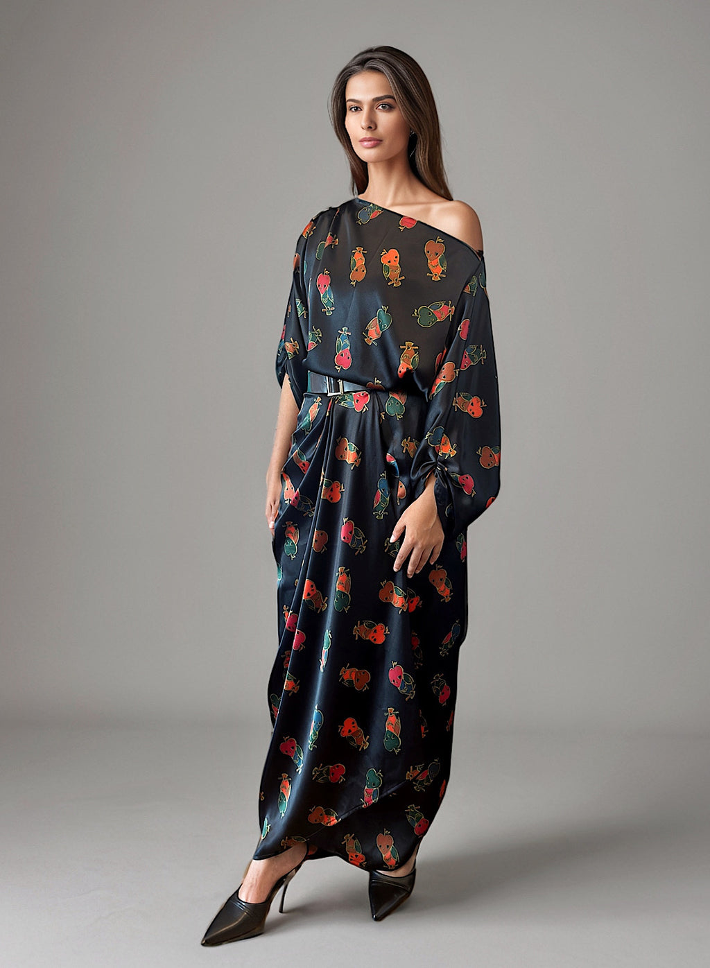 Multiprint pleat dress