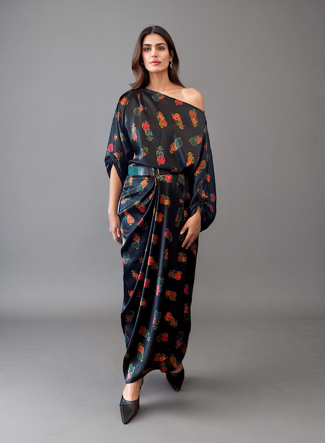 Multiprint pleat dress