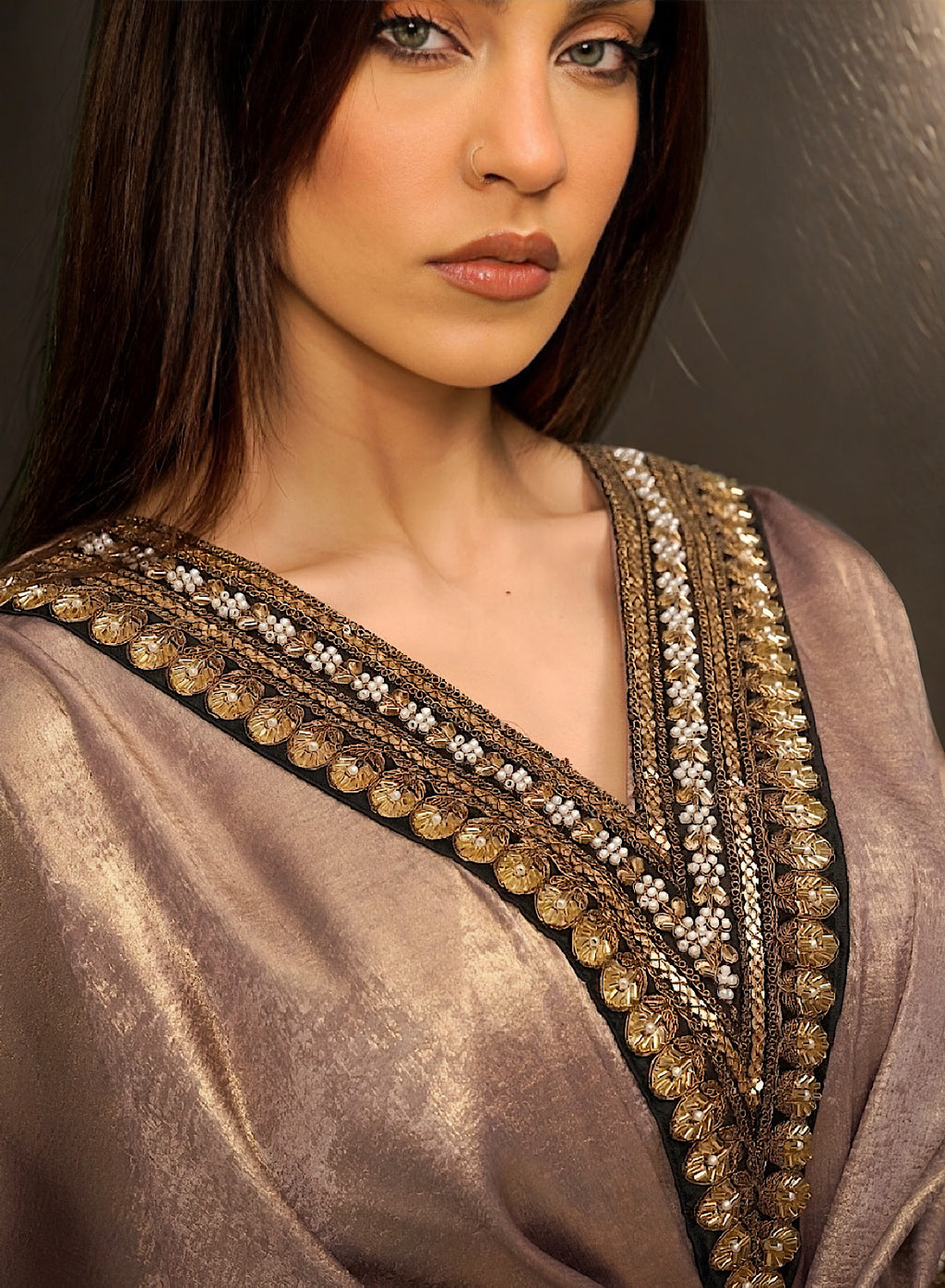 Mauve shimmer kaftan