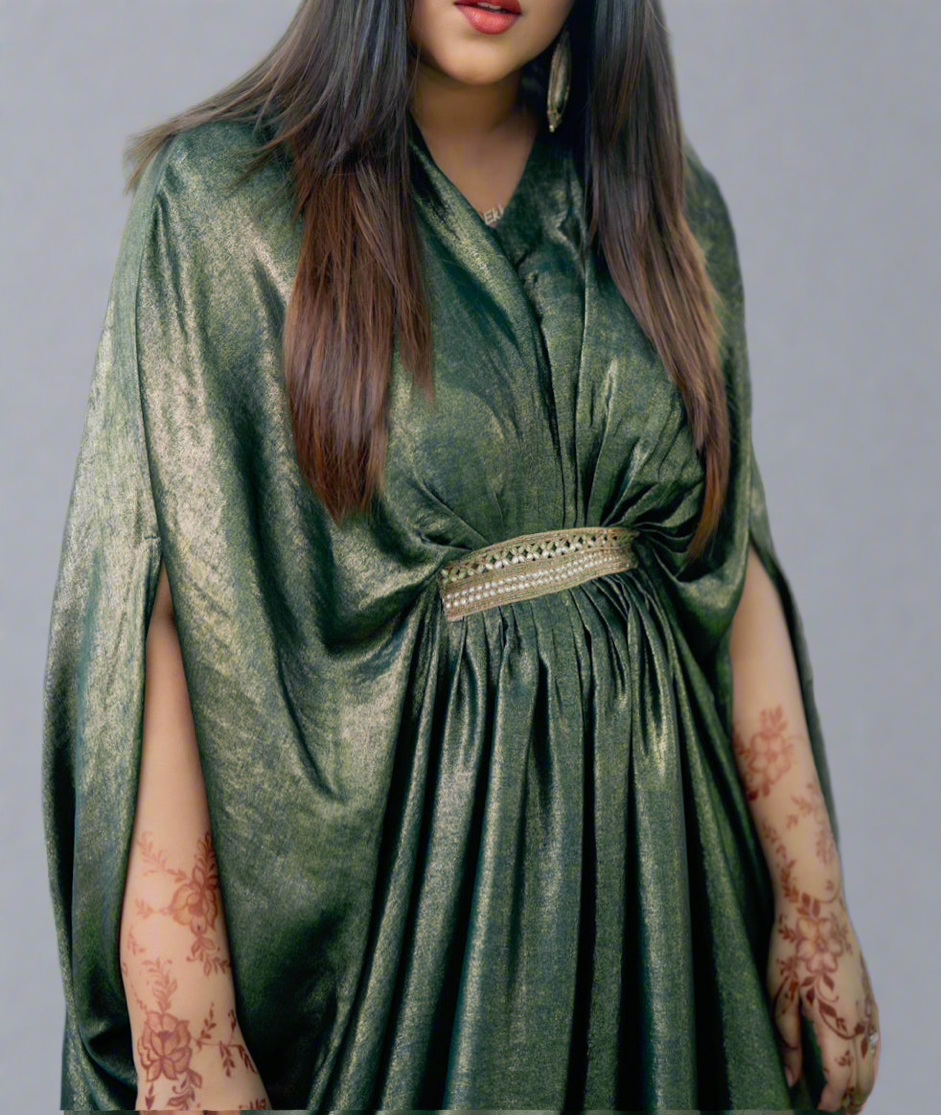 Green shimmer kaftan