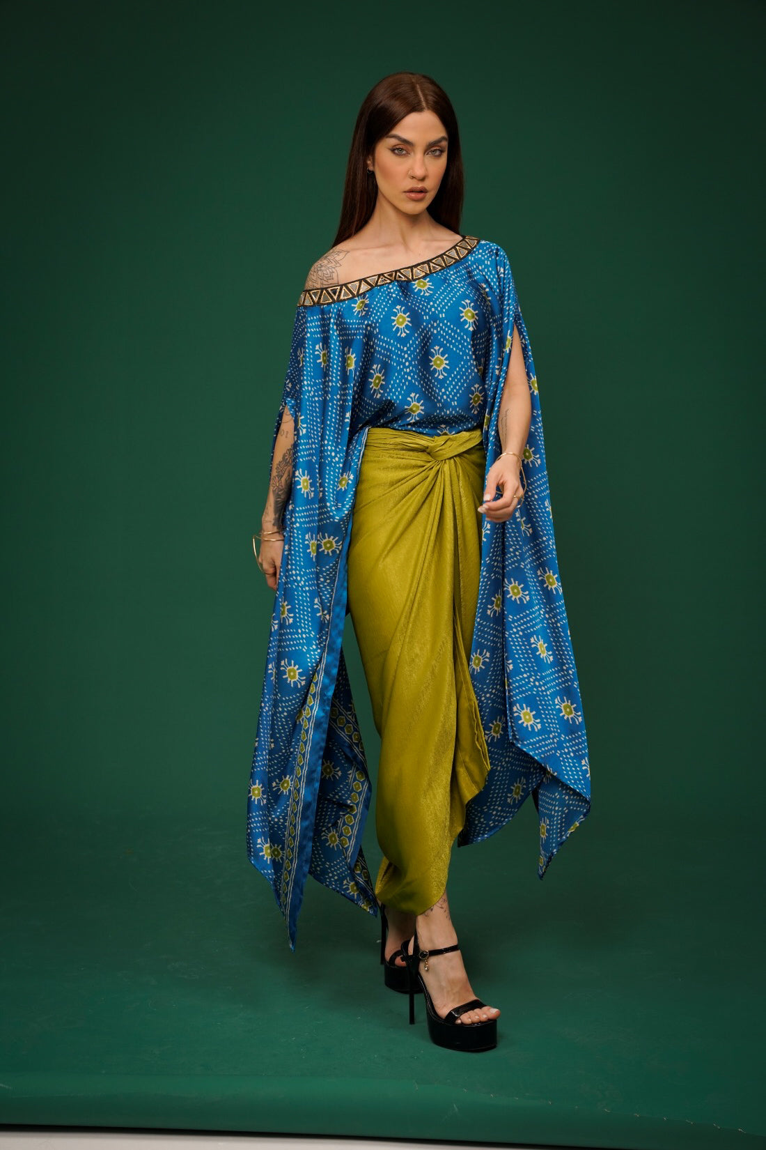 Naqsh drape set (Blu)