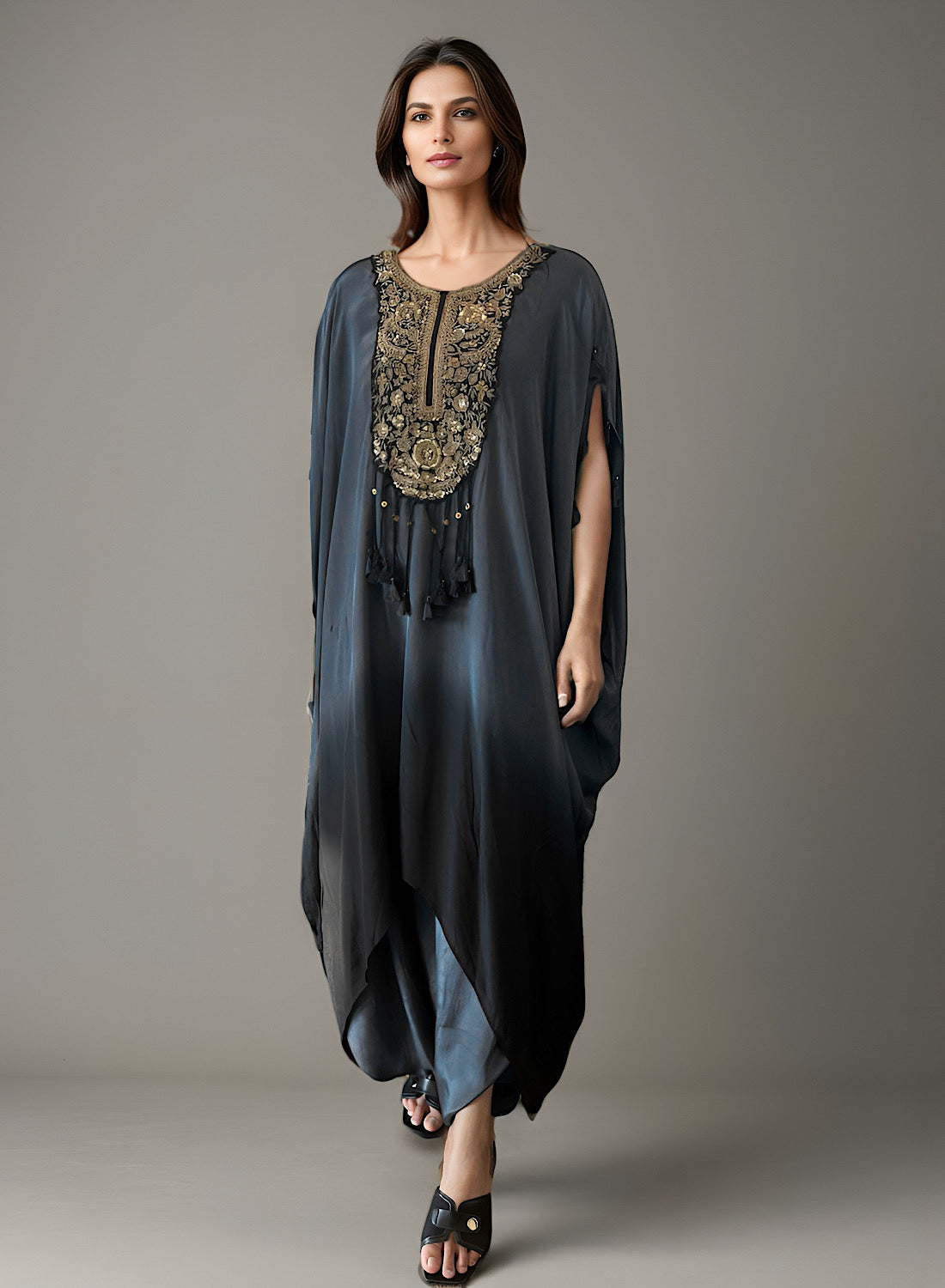 (Grey) Kaftan dress set