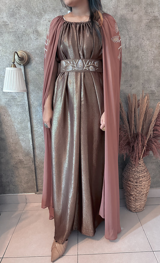 Mauve cape gown