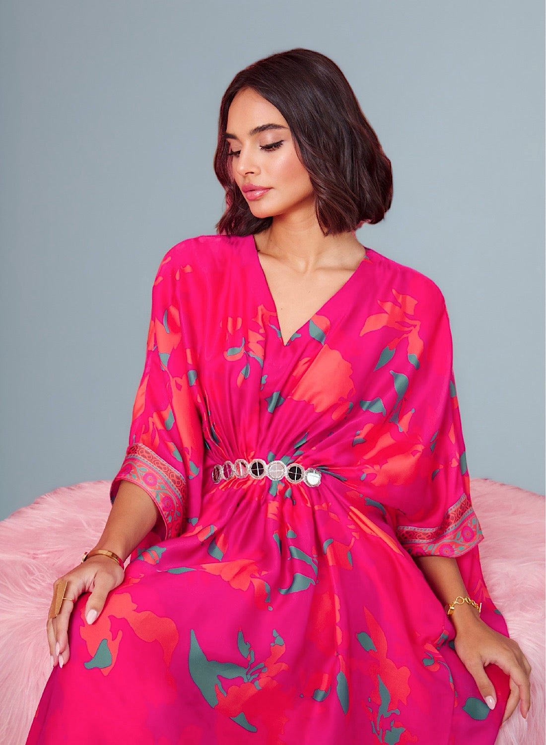 Fuschia pink kaftan
