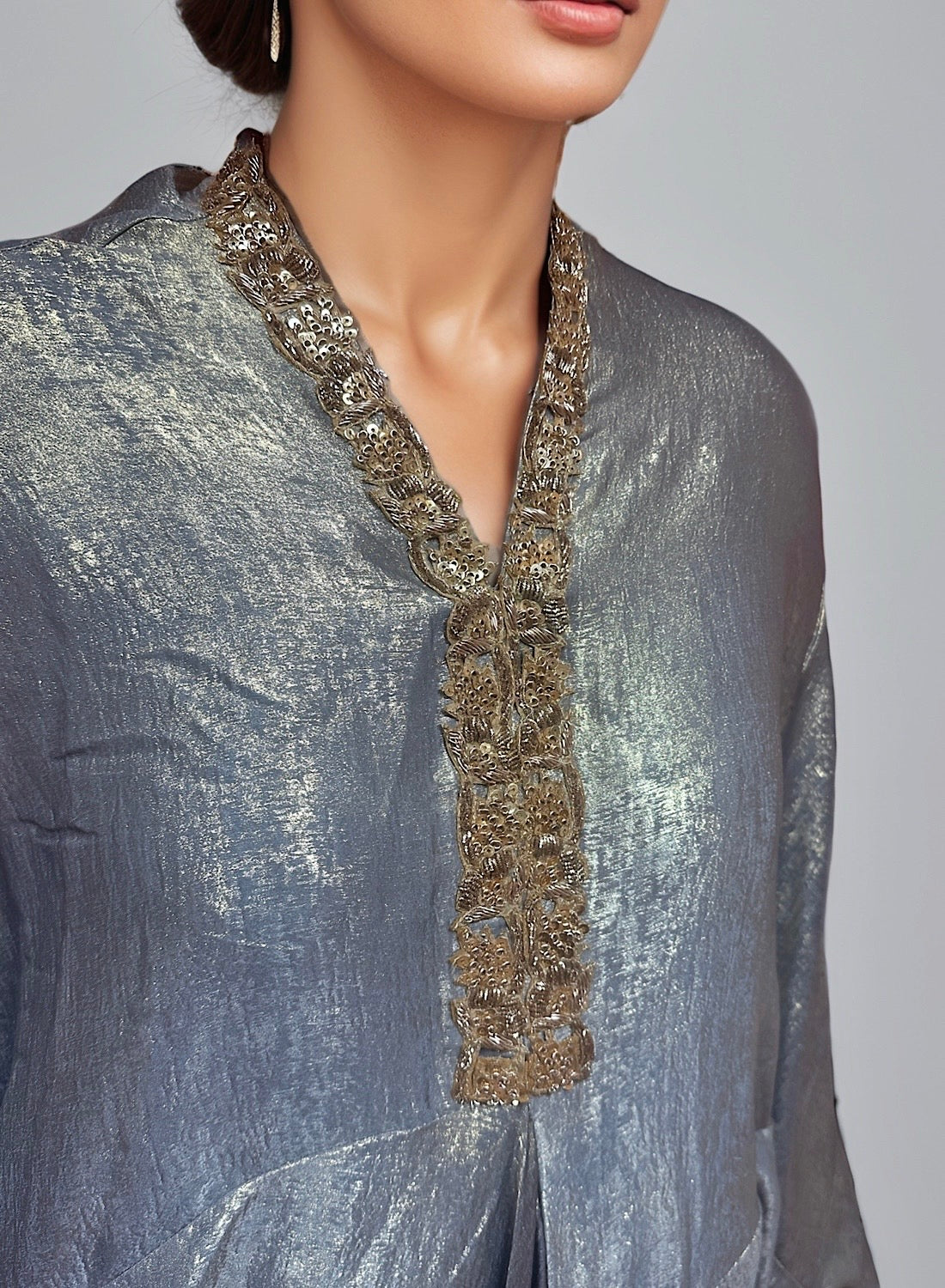 Shimmer drape kaftan