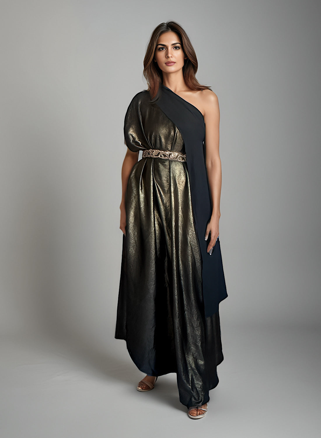 Black shimmer drape