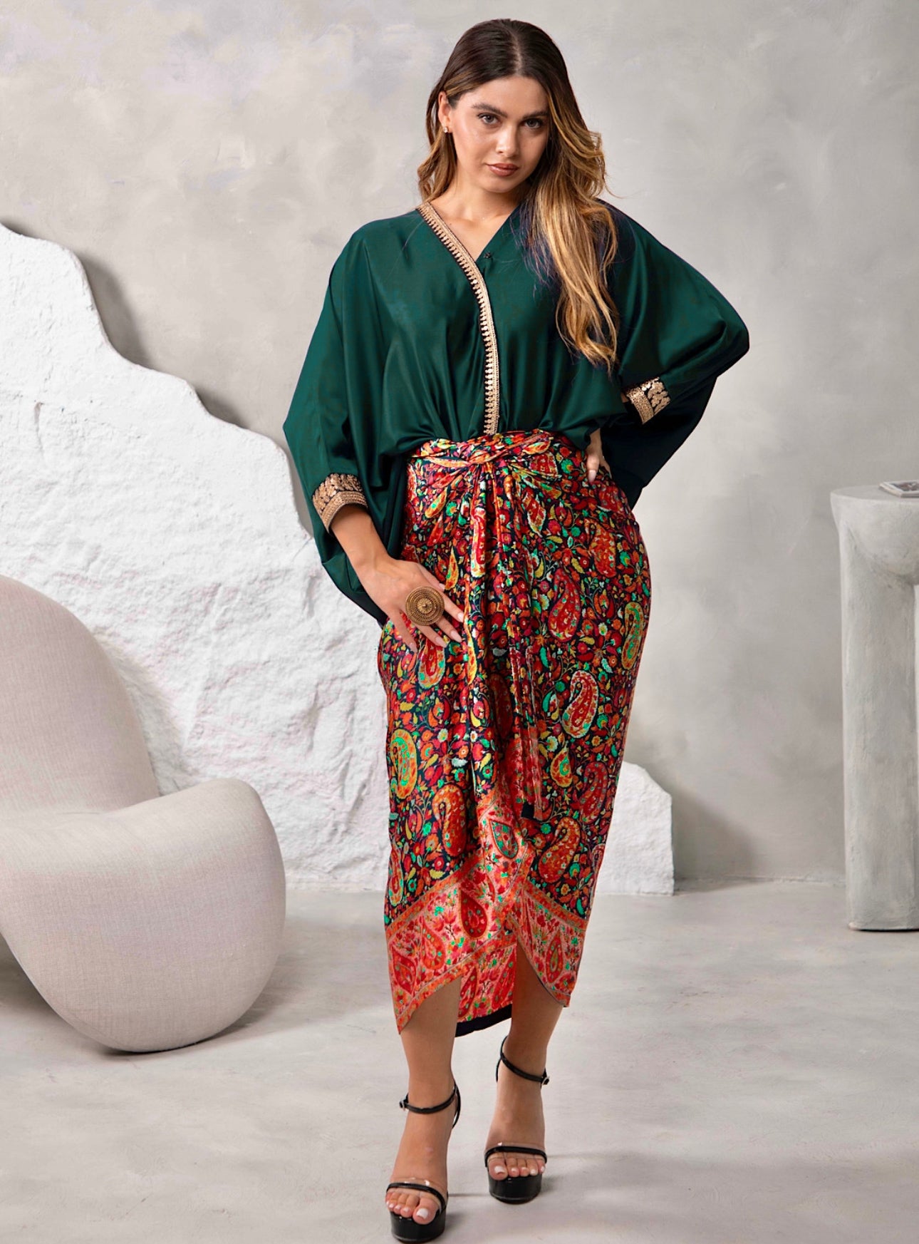 (Green) Kaani shirt set