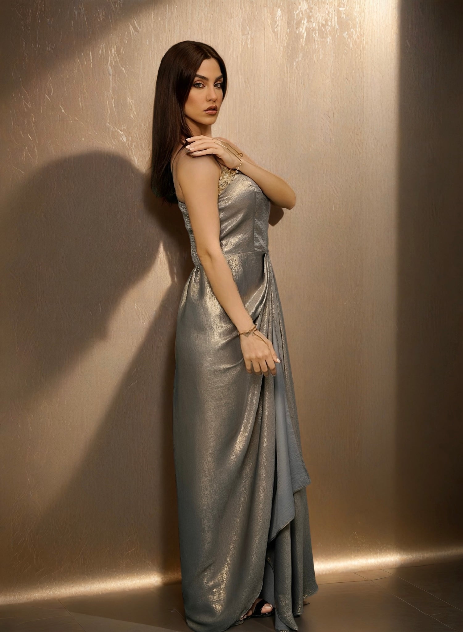 Silken drape dress