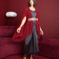 Pleated dress Cape set