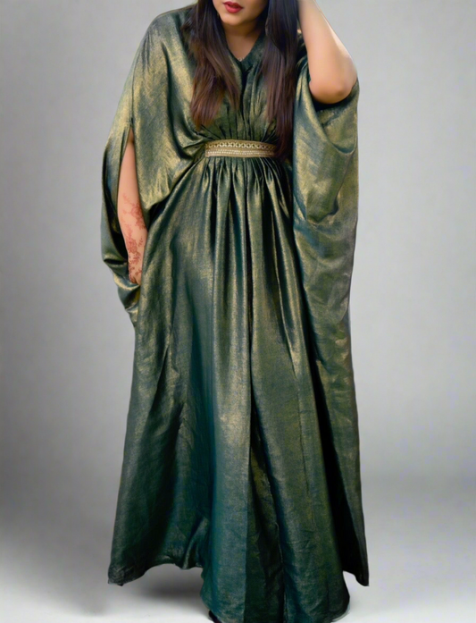 Green shimmer kaftan