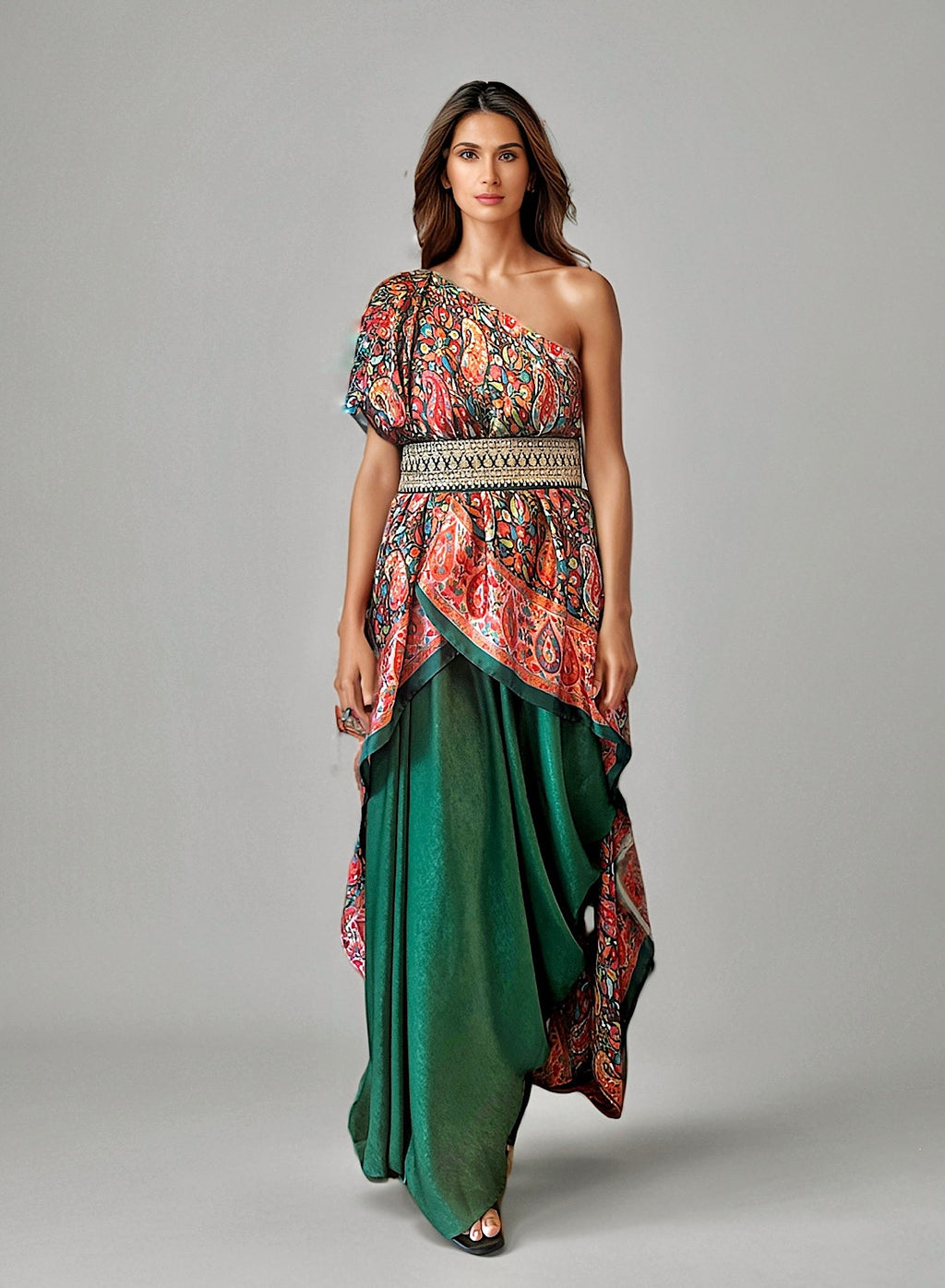 Green Kaani off shoulder set