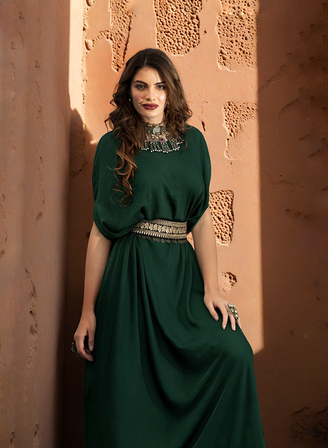 EMERALD DRAPE GOWN
