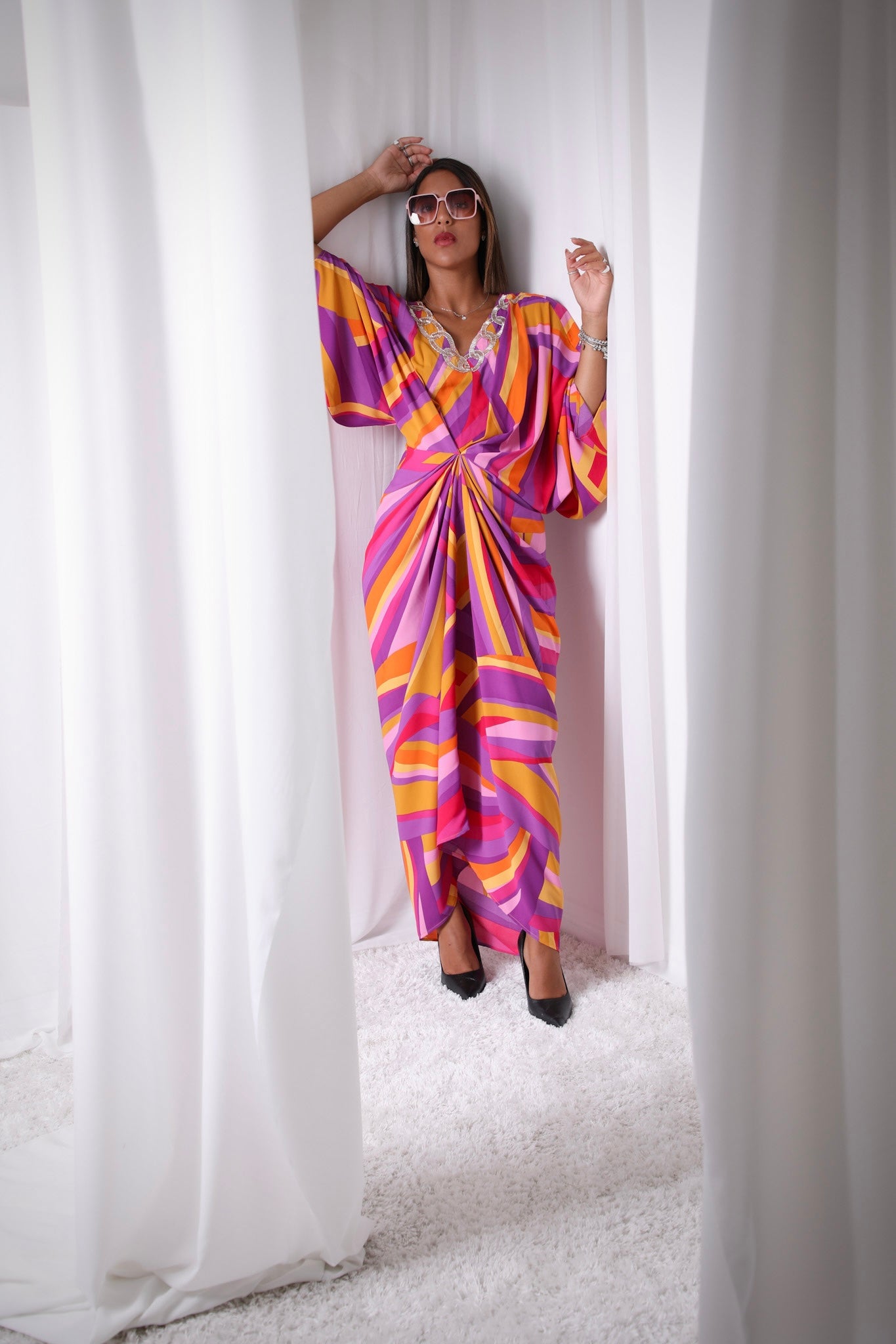 Huescape kaftan dress