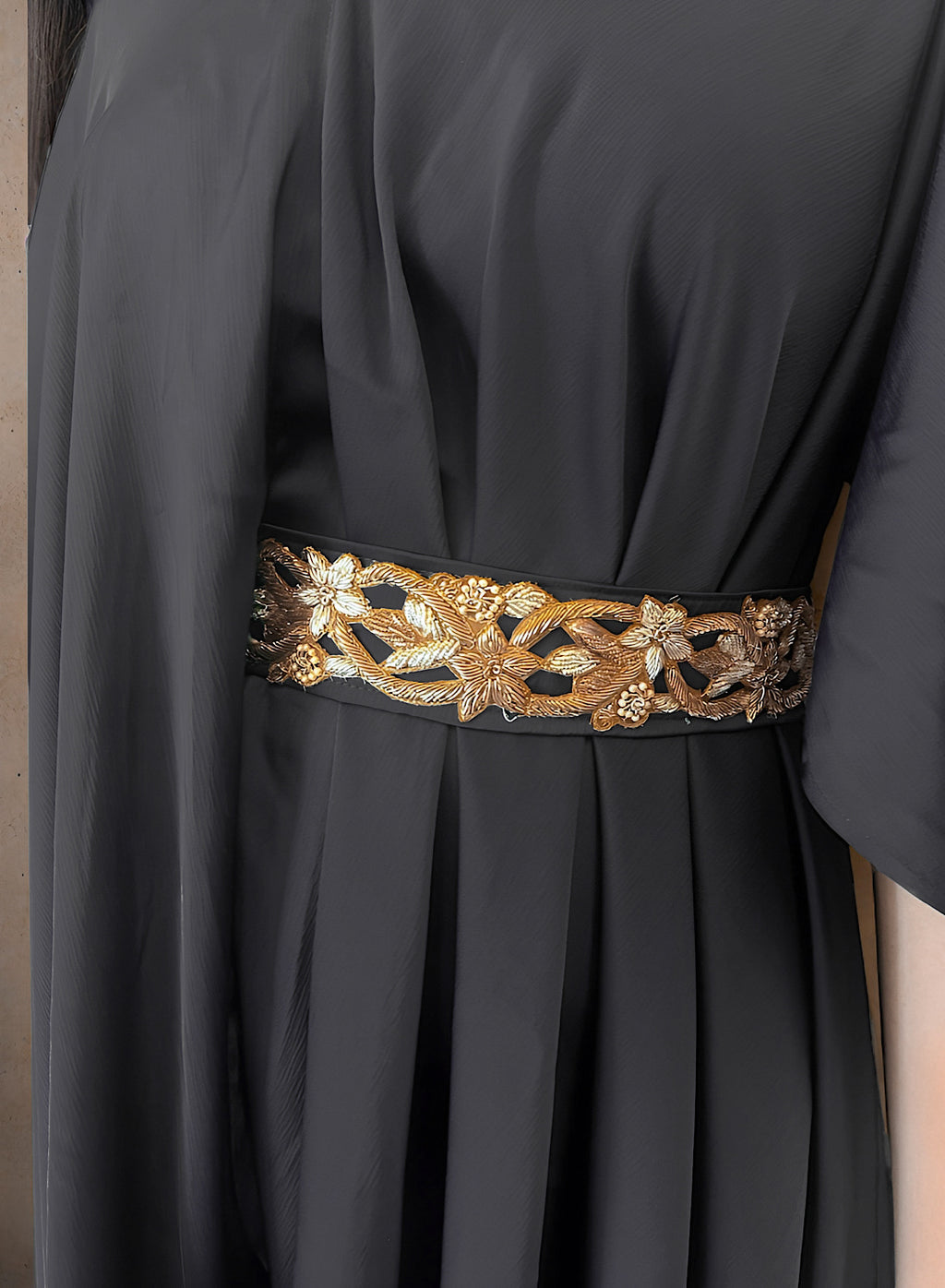 (Black) Drape Silk kaftan