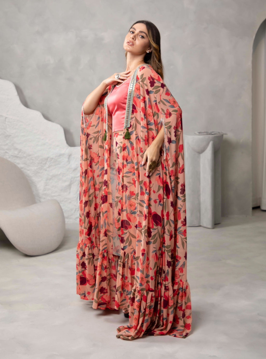 Peach cape set