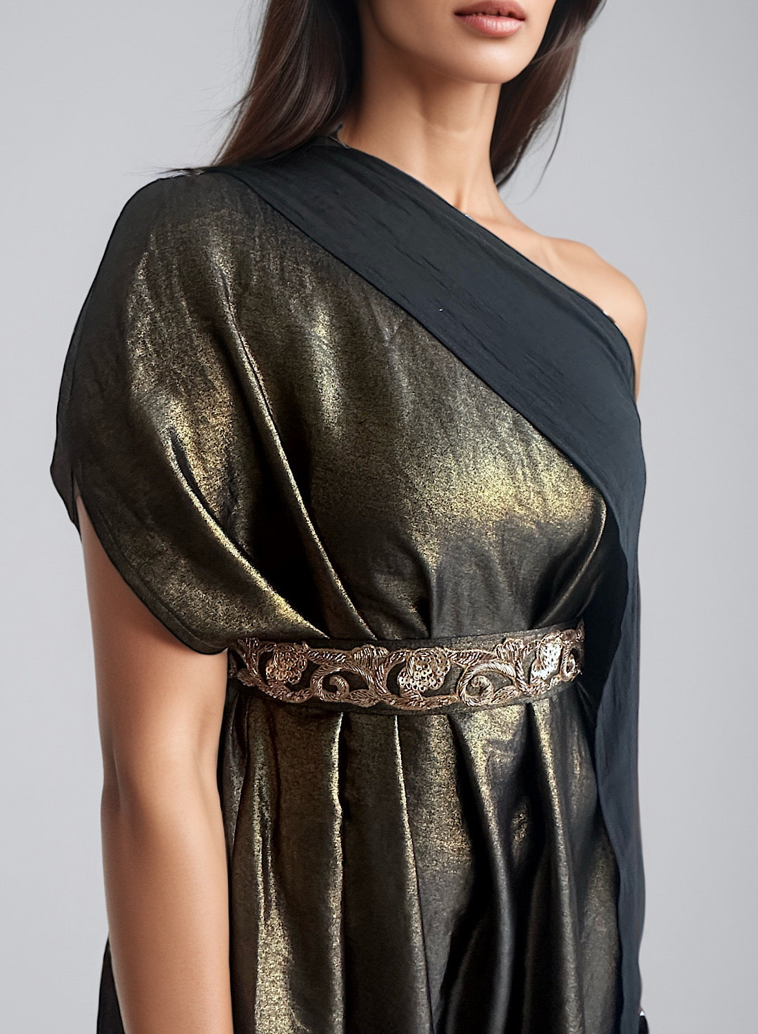 Black shimmer drape