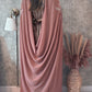 Mauve cape gown