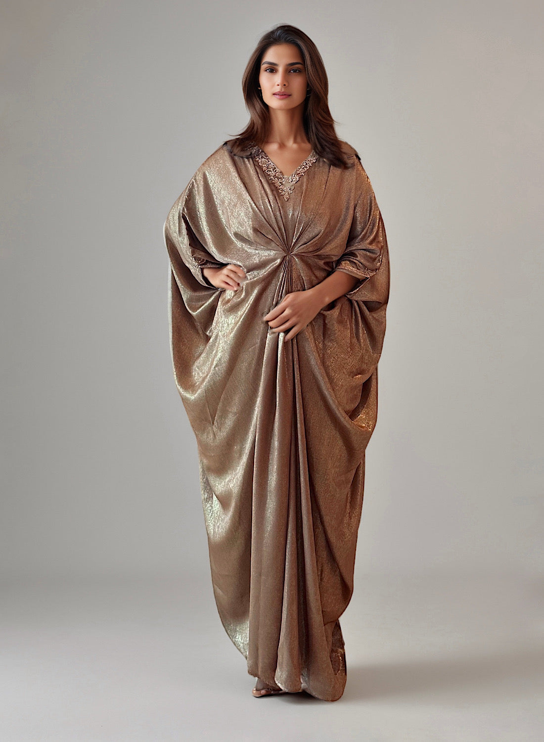 Shimmer gold pleat