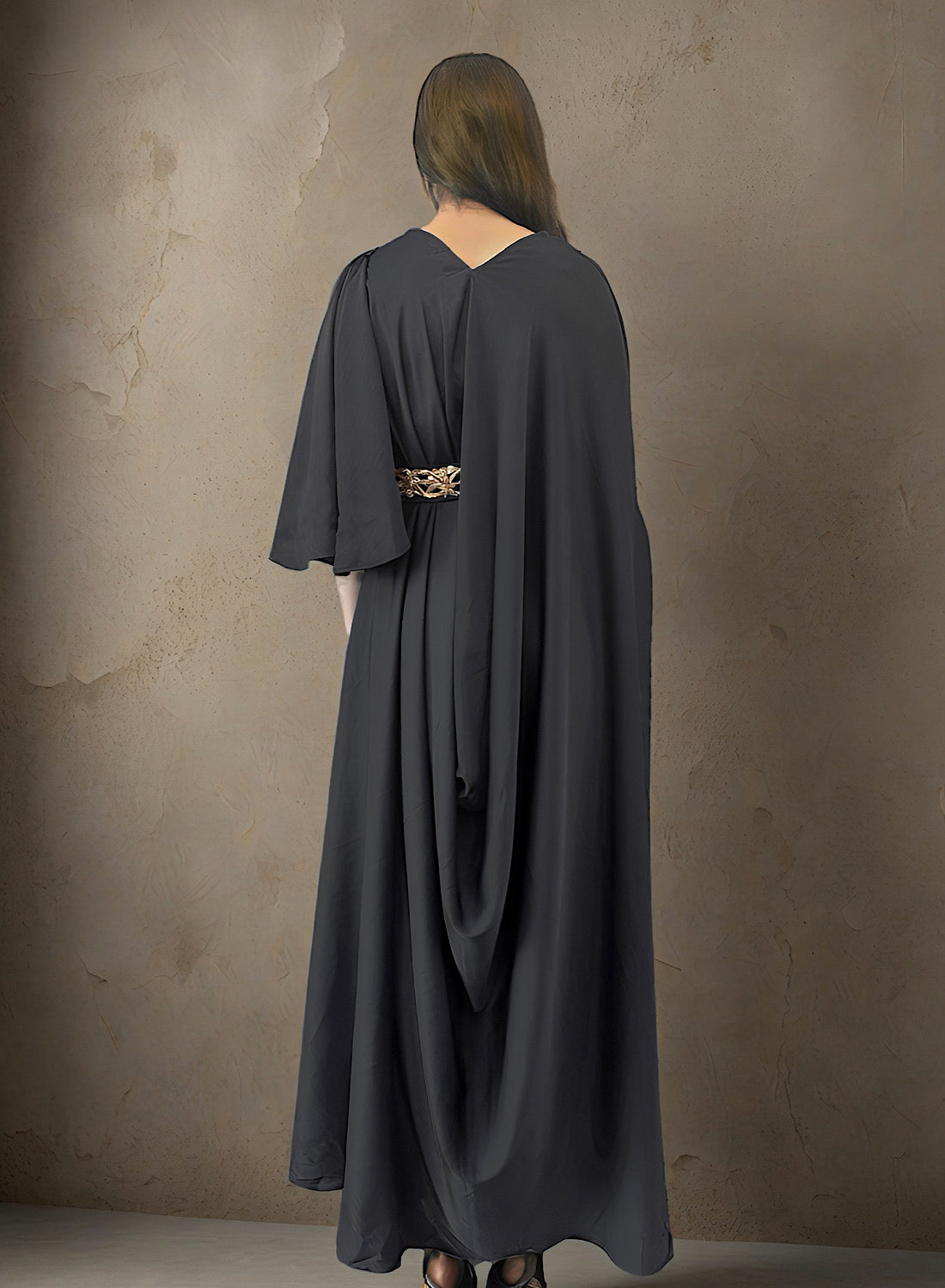 (Black) Drape Silk kaftan